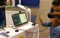 Dr. Tran Demoing at AOA - vr vision therapy high resolution vision therapy tool vision care tool vision therapy device amblyopia strabismus vision treatment vivid vision seevividly vision care device